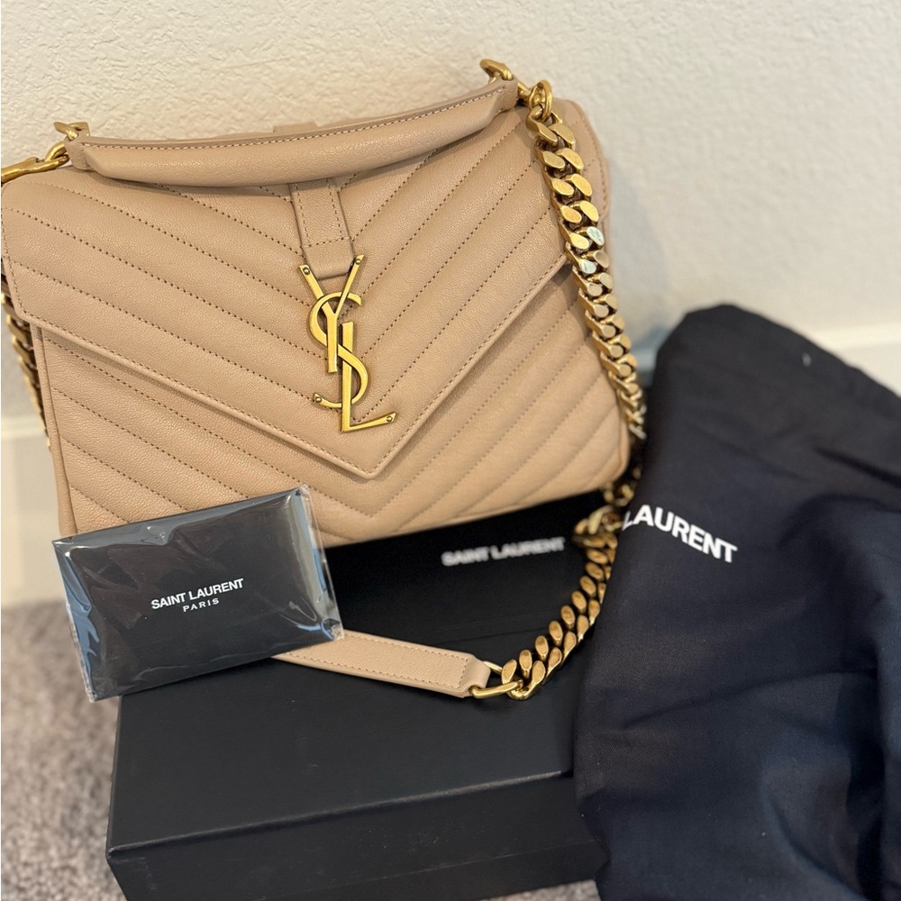 Saint Laurent Dark Beige Medium College Bag